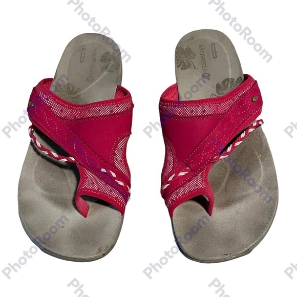 Merrell Rose Red Toe Slip in Sandals Sz 11 - Picture 2 of 10